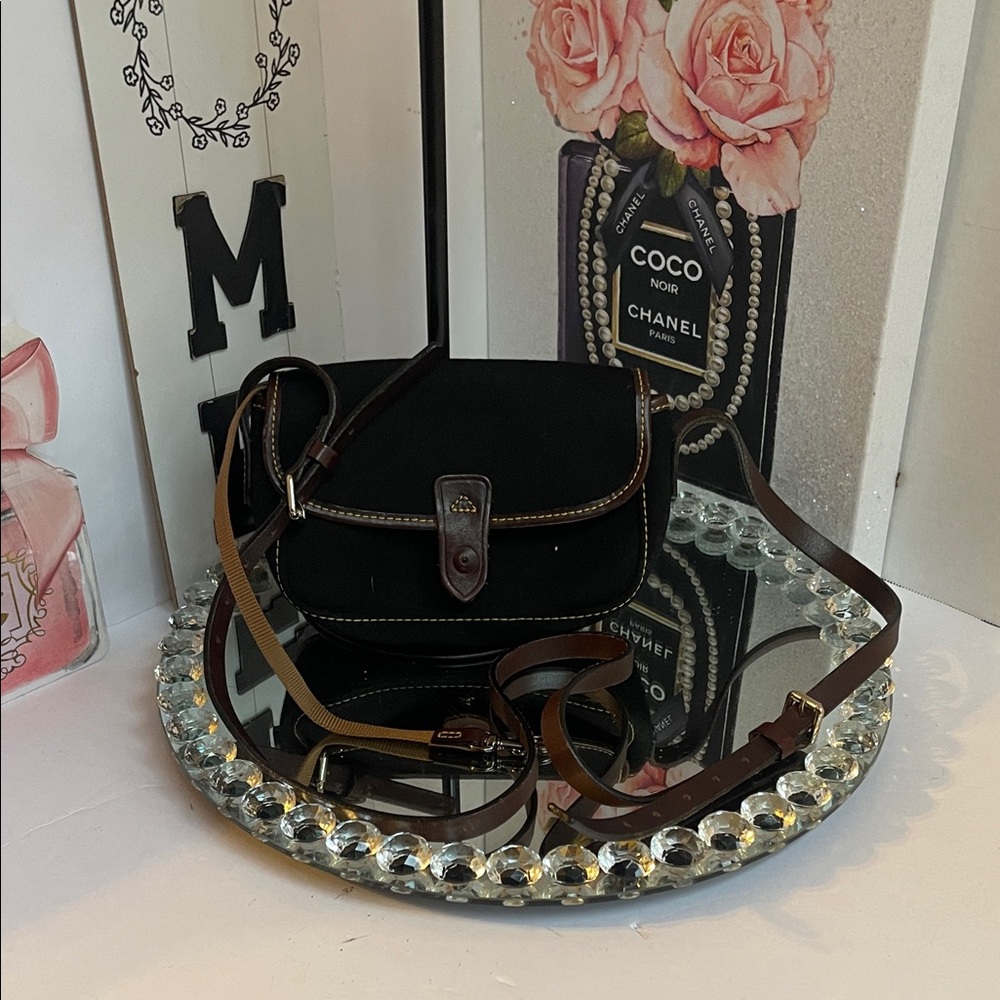 Dooney & Burke Black Brown Crossbody Bag(missing button)